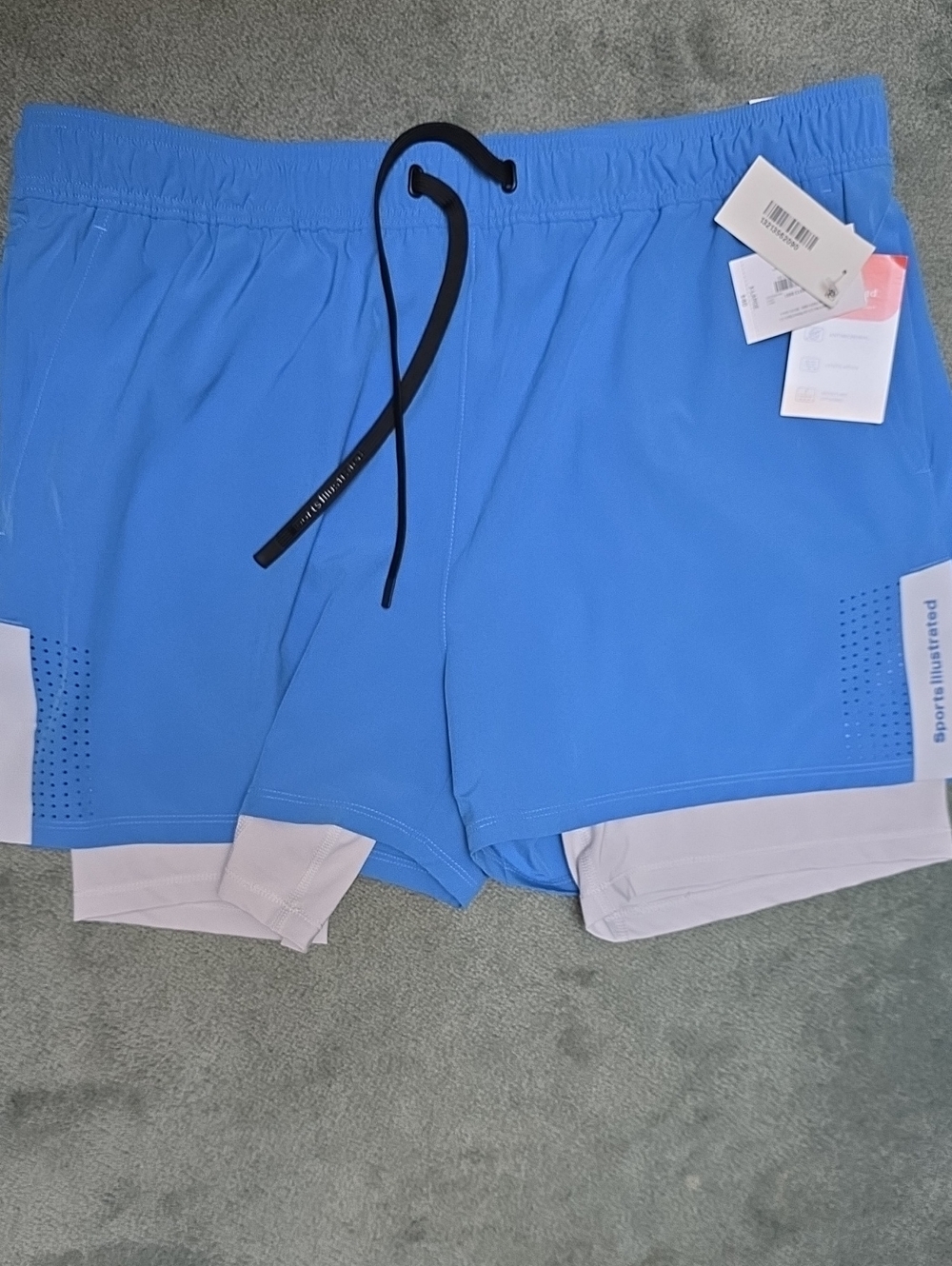 Sports Illustrated Swim Light Blue Athletic Layered Training Shorts